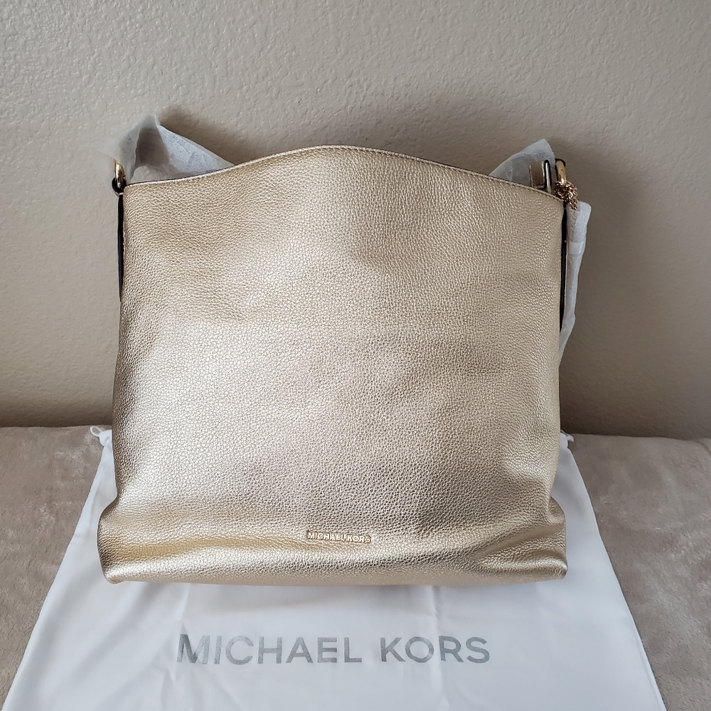 Michael Kors Brooklyn Metallic Gold Shoulder Bag